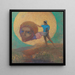 Figur med et vingerhoved: Den delikate fald - Odilon Redon — indrammet kunstværk på væggen