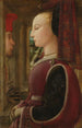 Portræt af en kvinde med en mand ved et vindue - Filippo Lippi — visning af kunstværket