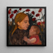 Pige med barn - Paula Modersohn-Becker — indrammet kunstværk på væggen