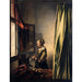 Reproduktion af maleriet af pige, der læser et brev ved et åbent vindue - Johannes Vermeer