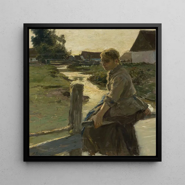 Fille près d'un ruisseau - Arthur Langhammer