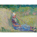 Reproduktion af maleriet af pige, der hviler mod en høhæk - Jan Toorop