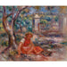 Reproduktion af maleriet af Pige ved foden af et træ - Pierre-Auguste Renoir