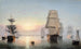 Coucher de soleil sur le port de Boston - Fitz Henry Lane — visning af kunstværket