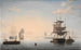 Boston havn med byen i det fjerne - Fitz Henry Lane — visning af kunstværket