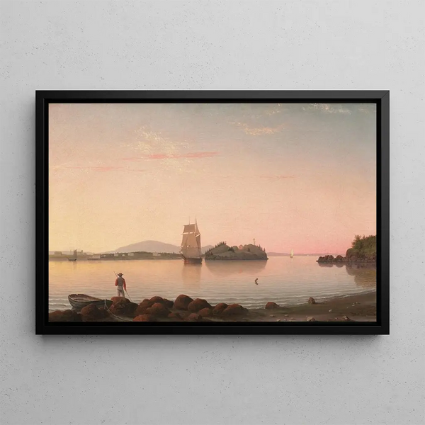 Owls Head, Penobscot-bugten, Maine - Fitz Henry Lane — indrammet kunstværk på væggen