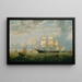 L'État doré entrant dans le port de New York - Fitz Henry Lane — indrammet kunstværk på væggen