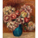 Reproduktion af maleriet Blomster i en grøn vase - Pierre-Auguste Renoir
