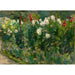 Reproduktion af maleriet med røde og hvide blomster orienteret mod sydøst - Max Liebermann