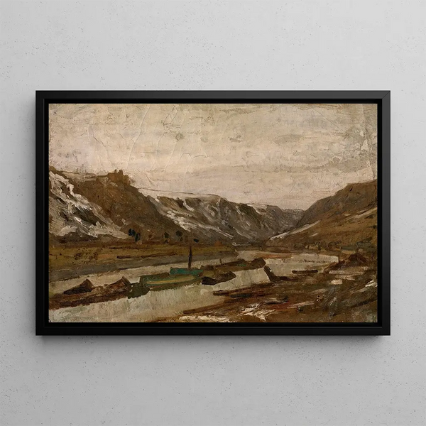 Péniches à Dinant - Félicien Rops — indrammet kunstværk på væggen