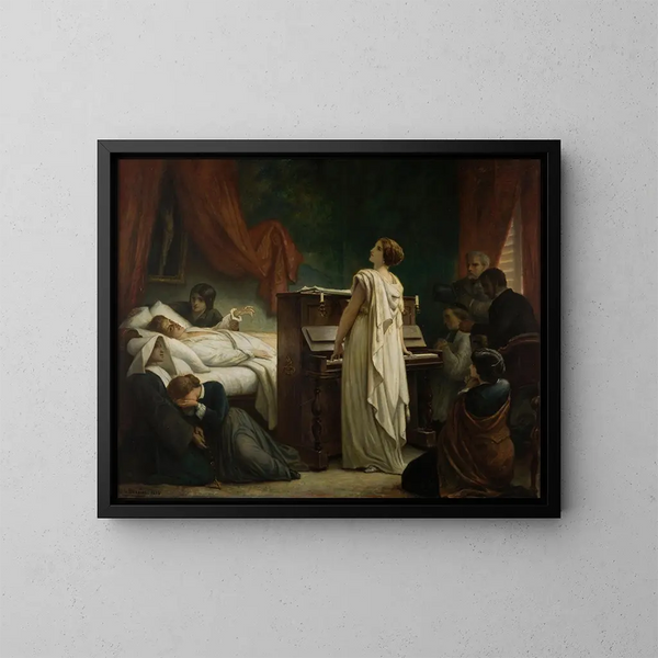 Chopins død - Félix-Joseph Barrias — indrammet kunstværk på væggen