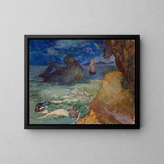 Flix Bracquemond - Embracing couple in a seascape.webp