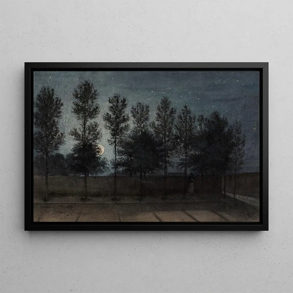 Flix Brard - Vue de la rue Lakanal au GrandMontrouge en 1889 effet de Lune.webp