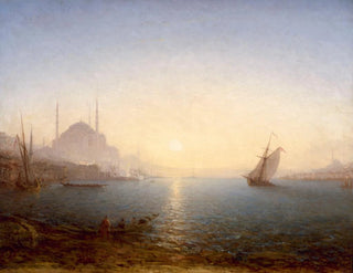 Constantinople, Sainte-Sophie au soleil levant - Félix Ziem — visning af kunstværket
