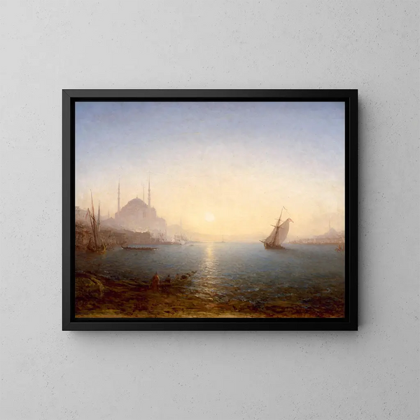 Constantinople, Sainte-Sophie au soleil levant - Félix Ziem — indrammet kunstværk på væggen