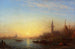 Solnedgang ved Esclavons kajen Venedig - Félix Ziem — visning af kunstværket