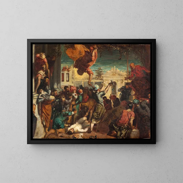 Le miracle de l'esclave, copie d'après Tintoret, eller Le martyre de Saint Marc - Félix Ziem — indrammet kunstværk på væggen