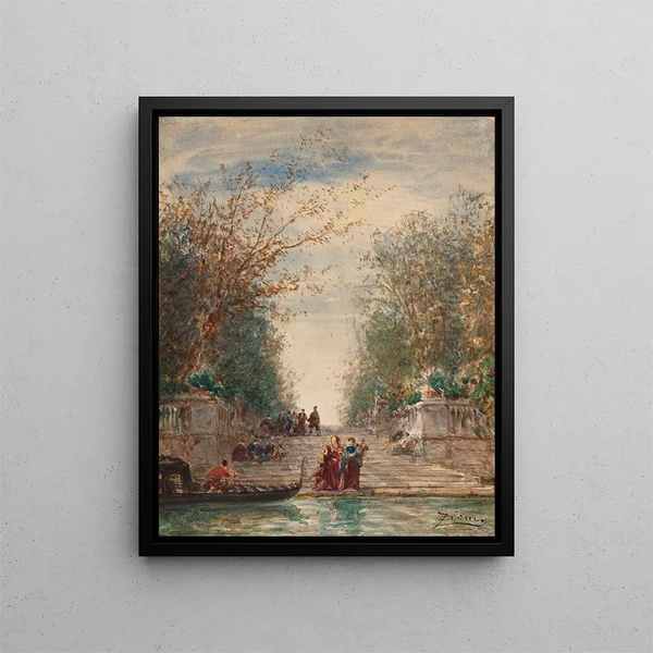 Martigues Venise L'entrée Du Jardin Français - Félix Ziem — indrammet kunstværk på væggen