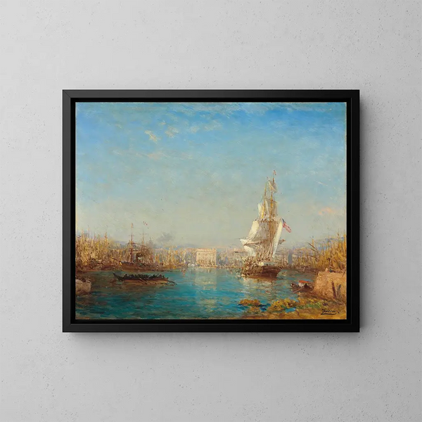 L'entrée du canal de Marseille - Félix Ziem — indrammet kunstværk på væggen