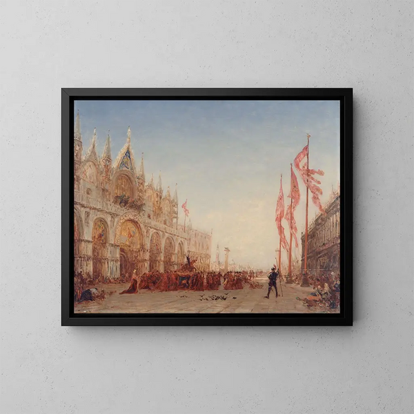 Procession de la Saint-Georges à Venise - Félix Ziem — indrammet kunstværk på væggen