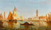 Venise, gondoler og sejlskibe foran Dogepaladset og San Giorgio Maggiore - Félix Ziem — visning af kunstværket