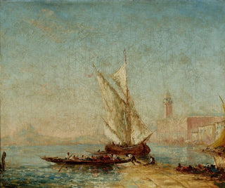 Vue de Venise med Dogepaladset - Félix Ziem — visning af kunstværket