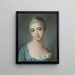 Portrait af en ung kvinde - François Boucher-skolen — indrammet kunstværk på væggen