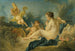 Nymphe siddende med fløjter - François Boucher-skolen — visning af kunstværket