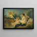 Nymphe siddende med fløjter - François Boucher-skolen — indrammet kunstværk på væggen