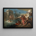 Horatius Coclès forsvarer Rom mod Etruskerne - Giovanni Battista Tiepolo-skolen — indrammet kunstværk på væggen