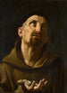 Saint Didacus d'Alcalá, der holder rosenknopper - Guido Reni-skolen — visning af kunstværket