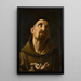 Saint Didacus d'Alcalá, der holder rosenknopper - Guido Reni-skolen — indrammet kunstværk på væggen