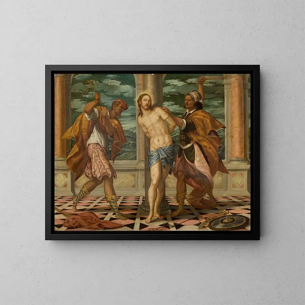 La Flagellation - Ecole de Paolo Veronese — indrammet kunstværk på væggen