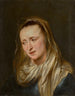 Tête de femme probablement la Vierge - École d'Antoine van Dyck — visning af kunstværket