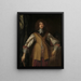 Portrait af Rupert 1619-1682 Prins og palatinsk greve ved Rhinen og hertug af Cumberland i kampdragt - Antoine van Dyck-skolen — indrammet kunstværk på væggen