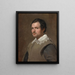 Portræt af en ung mand - Diego Velázquez' skole — indrammet kunstværk på væggen