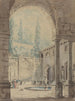 Cour de la Villa Pliniana - École de Hubert Robert — visning af kunstværket