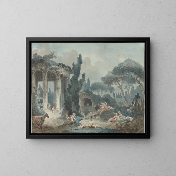 Le Balançoire - Ecole de Hubert Robert — indrammet kunstværk på væggen