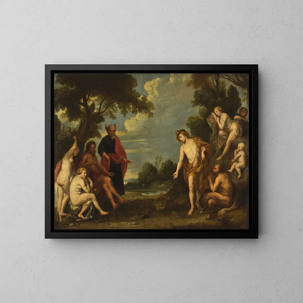 Le Jugement de Midas - Jacob Jordaens Skole — indrammet kunstværk på væggen