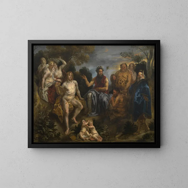 Le Jugement de Midas - Jacob Jordaens Skole — indrammet kunstværk på væggen