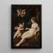 Vénus med en cupidon - Lucas van Leyden-skolen — indrammet kunstværk på væggen