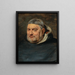 Portrait af en dominikansk bror - Peter Paul Rubens skole — indrammet kunstværk på væggen
