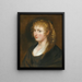 Portræt af en ung kvinde med flettede hår, kaldet Hélène Fourment - Peter Paul Rubens' skole — indrammet kunstværk på væggen