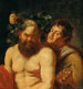 Reproduktion af maleriet Le Silène ivre med en satyr - Efterfølger af Pierre Paul Rubens