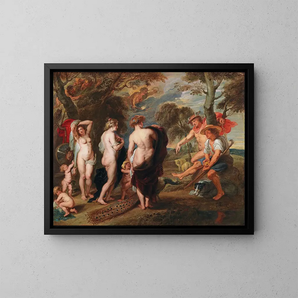 Le Jugement de Paris - Ecole de Peter Paul Rubens — indrammet kunstværk på væggen
