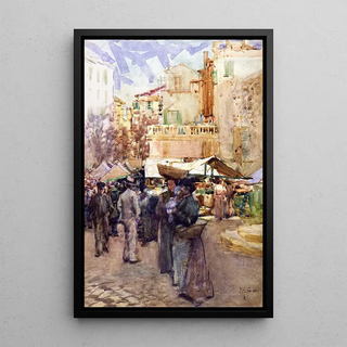 Frances Hodgkins - The market place San Remo Italy.webp