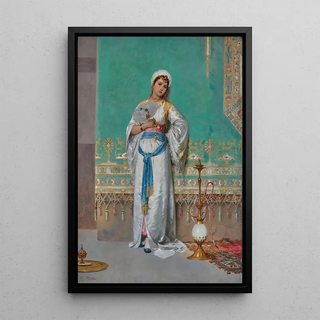 Francesco Beda - Portrait of an oriental woman with a fan.webp