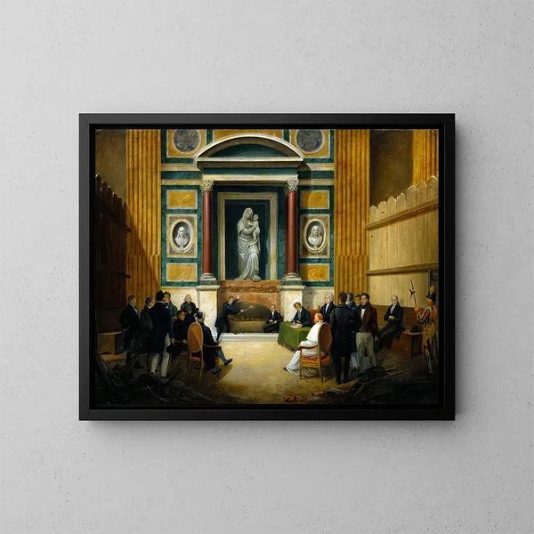 L'ouverture de la tombe de Raphaël au Panthéon 1833 - Francesco Diofebi — indrammet kunstværk på væggen