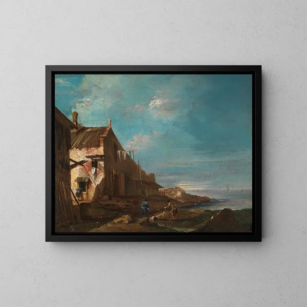 Un caprice architectural côtier - Francesco Guardi — indrammet kunstværk på væggen