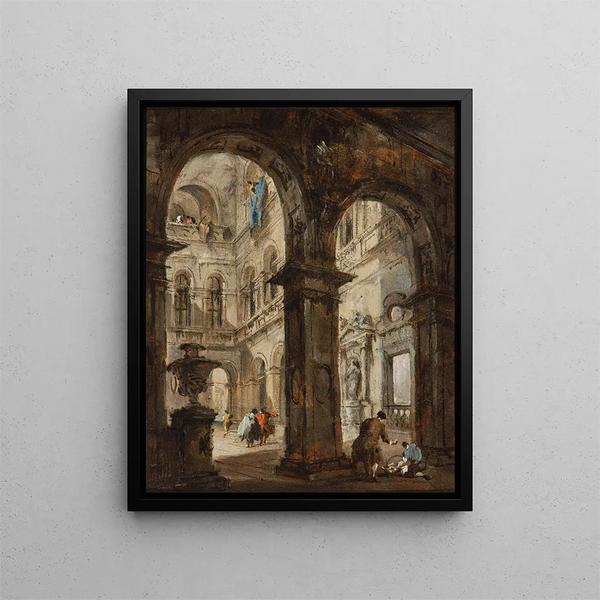 Un caprice architectural - Francesco Guardi — indrammet kunstværk på væggen